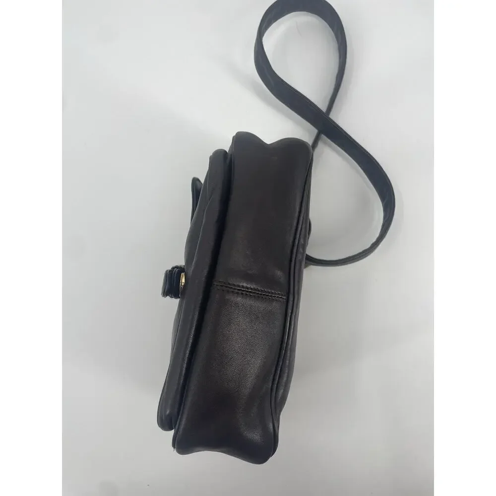 Vintage Ralph Lauren Collection Brown Leather Camera Shoulder Bag Crossbody 90s - Picture 6 of 13